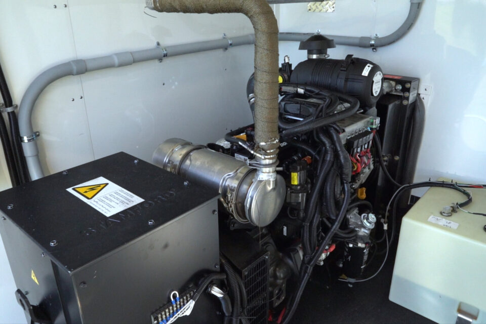 Inside an ArmorThane Mobile Coatings Unit with spray equipment